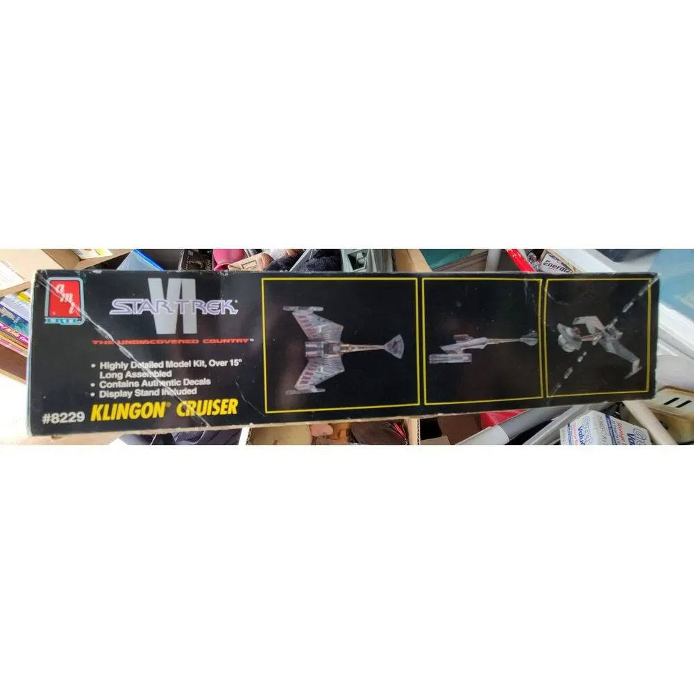 Vintage AMT Star Trek Klingon Battle Cruiser Model Kit Open Box Unbuilt